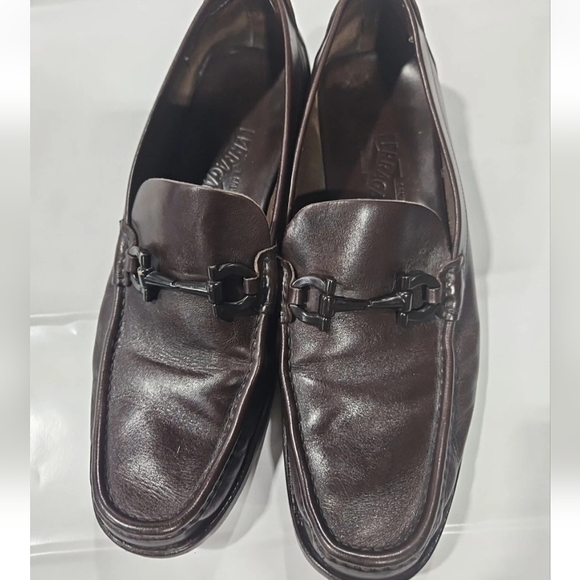 Salvatore Ferragamo Men's Brwon Moccasin Gancini Buckle Loafers Size 11 D US - Picture 11 of 14